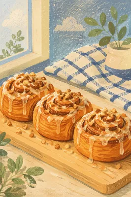 Fresh Cinnamon Rolls with Vanilla Icing Drizzle