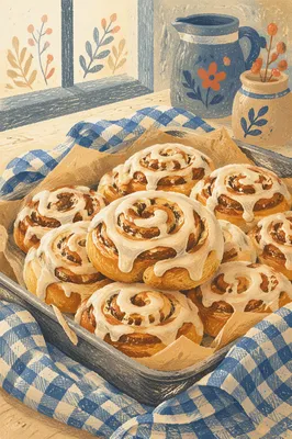 Fresh Cinnamon Rolls With Icing Drizzle