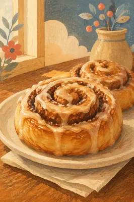 Fresh Cinnamon Rolls with Vanilla Icing