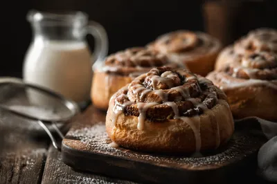 Fresh Cinnamon Rolls with Cream Icing