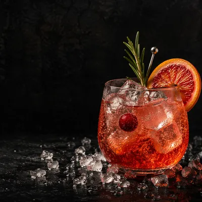 Elegant Herbal Citrus Cocktail on Ice