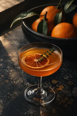 Moody Amber Citrus Coupe Cocktail