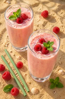 Blush Berry Cocktails on Warm Beach Sand