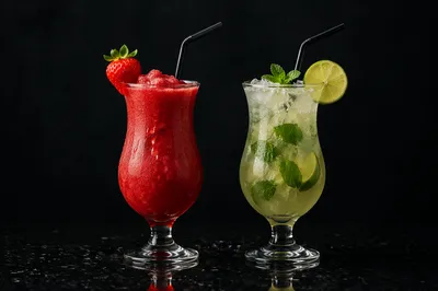 Moody Red and Green Citrus Cocktails
