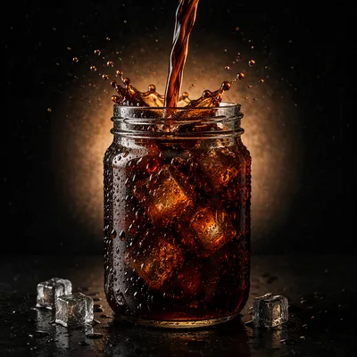 Refreshing Cold Brew Coffee Jar with Ice