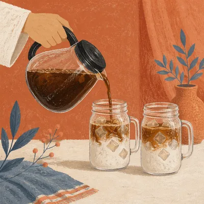 Cold Brew Mason Jars Morning Pour