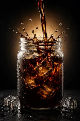 Iced Cold Brew Coffee in Glass Jar