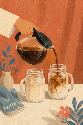 Cold Brew Pour Into Mason Jars