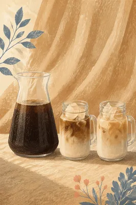 Cold Brew Coffee Jars on Cream Table