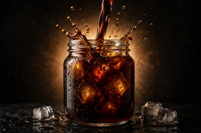 Iced Cold Brew Jar with Coffee Splash