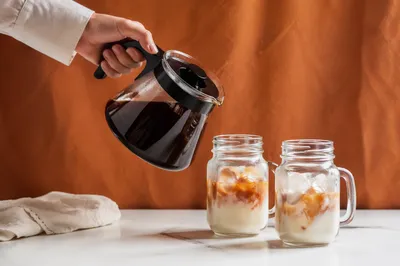 Cold Brew Mason Jars on White Table