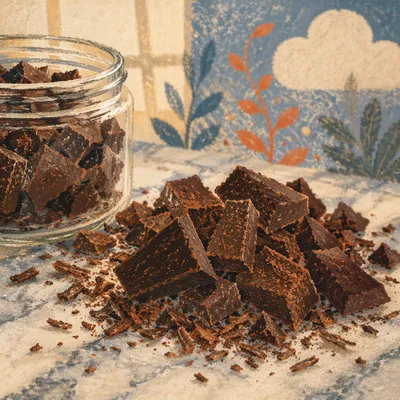 Artisanal Dark Chocolate on Marble