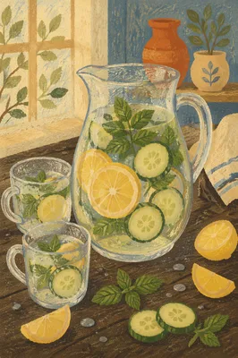 Refreshing Lemon Cucumber Mint Detox Water