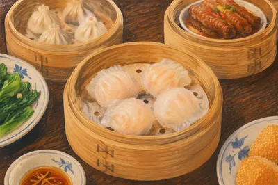 Assorted Dim Sum in Bamboo Steamers