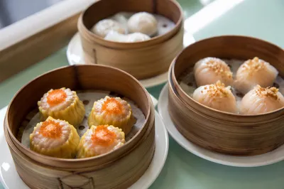 Fresh Dim Sum in Bamboo Steamers