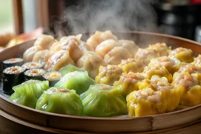 Assorted Dim Sum in Bamboo Steamer