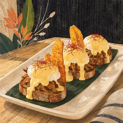 Elegant Eggs Benedict Brunch Plate