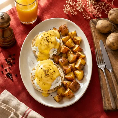 Eggs Benedict Brunch Plate with Hollandaise