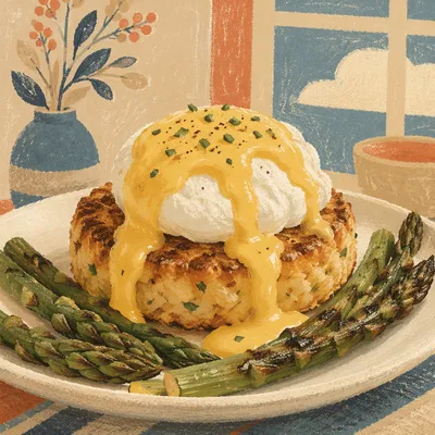 Eggs Benedict Brunch Plate with Hollandaise