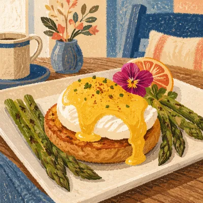 Elegant Eggs Benedict Brunch Plate