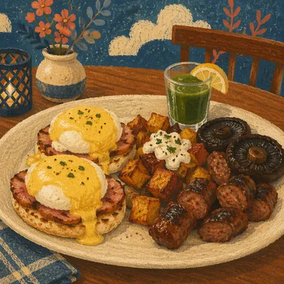 Cozy Eggs Benedict Brunch Plate