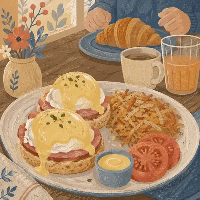 Cozy Eggs Benedict Brunch Plate