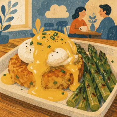 Eggs Benedict Brunch Plate with Hollandaise