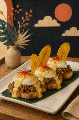 Upscale Eggs Benedict Brunch Plate
