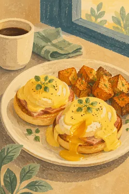 Sunlit Eggs Benedict Brunch Plate