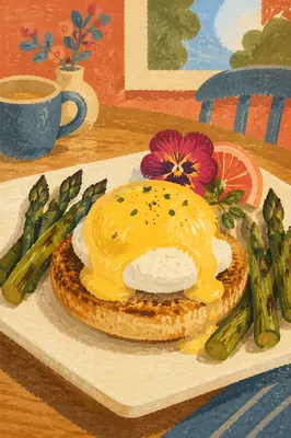 Elegant Eggs Benedict Brunch Plate