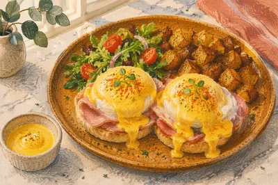 Golden Eggs Benedict Brunch Plate