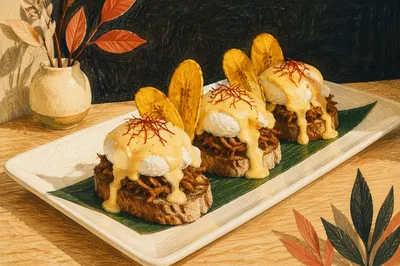 Elegant Eggs Benedict Brunch Plate with Hollandaise