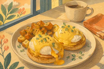 Sunlit Eggs Benedict Brunch Plate
