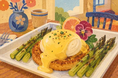 Elegant Eggs Benedict Brunch Plate
