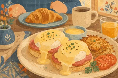 Cozy Eggs Benedict Brunch Plate