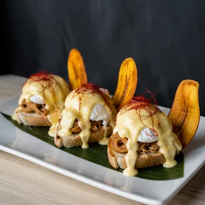 Elegant Eggs Benedict Brunch Plate