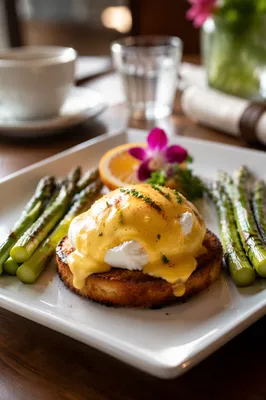 Elegant Eggs Benedict Brunch Plate