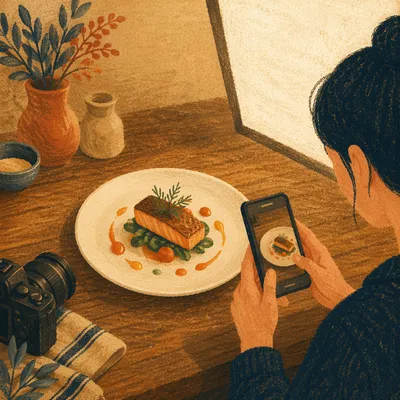 Cozy Food Photography Studio Table Scene