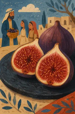 Fresh Halved Figs on Rustic Slate Plate