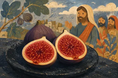 Fresh Halved Figs on Rustic Slate Plate