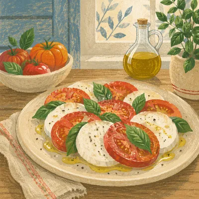 Rustic Caprese Salad Summer Table Scene
