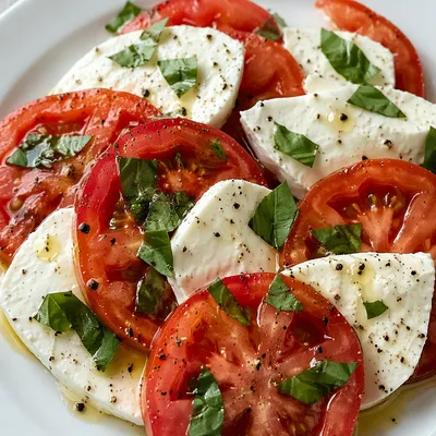 Fresh Caprese Salad with Basil and Mozzarella