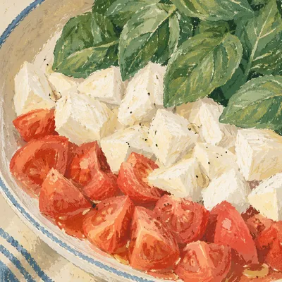 Fresh Caprese Salad with Mozzarella and Basil