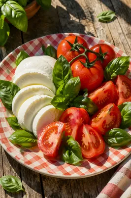 Rustic Caprese Salad in Summer Sunlight