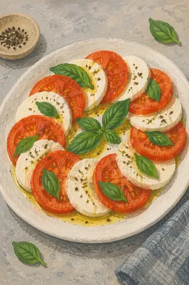 Fresh Caprese Salad with Basil and Olive Oil