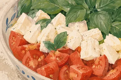 Rustic Caprese Salad With Fresh Basil