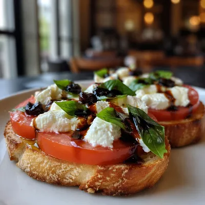 Fresh Caprese Bruschetta with Mozzarella and Basil