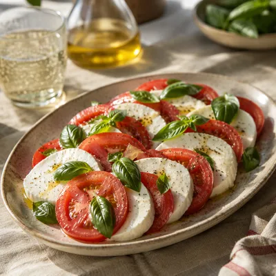 Fresh Caprese Salad with Mozzarella and Basil