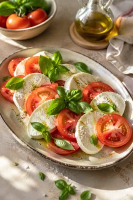 Fresh Caprese Salad on Rustic Platter