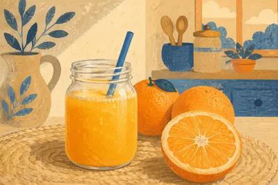 Fresh Orange Juice Jar With Pulp